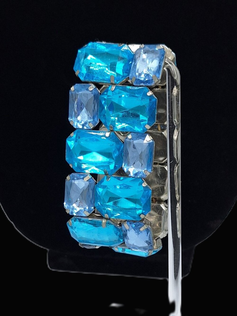 Blue Rhinestone Stretch Bracelet - Picture 2 of 4